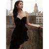 Guan Xiaotong Unregelmäßiger Schlitz Schwarzes Tube Top Trägerkleid - Sexy Sommerrock