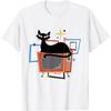 Retro Atomic Age Mid-Century Cat Vintage TV Modern T-Shirt(1)