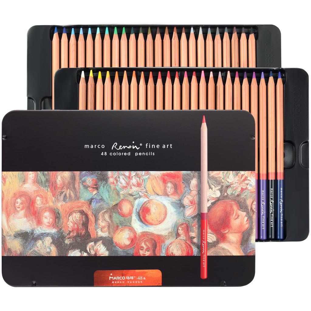 Marco Adult Coloring 48 Highly Vibrant Professional Coarse Large Area Rich Color Layering Easy To Suitable for and Professional Art Comes In a Metal