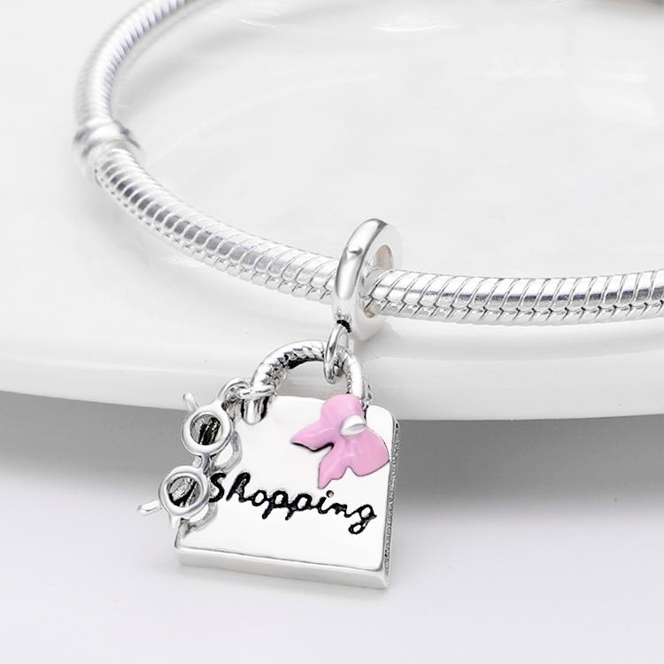 Muse Series Perfume Lipstick High Heels Bag Charm Beads Copper Valentine'S Day Birthday Gift