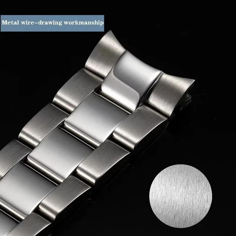 Horlogeband Voor Rolex daytona submariner Horlogeband NH35 NH36 Glide Lock Sluiting 904L Massief Roestvrij Staal Armband 20MM 21MM