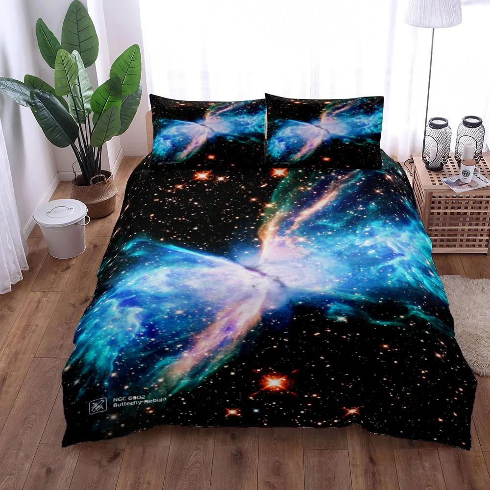 Bettwäsche-Set mit abstraktem Weltraumnebel, Bettbezug-Set, UK-Einzelbett, Doppelbett, Queensize-Bett, Kingsize-Bett, US-Bett, Twin, Full Kingsize