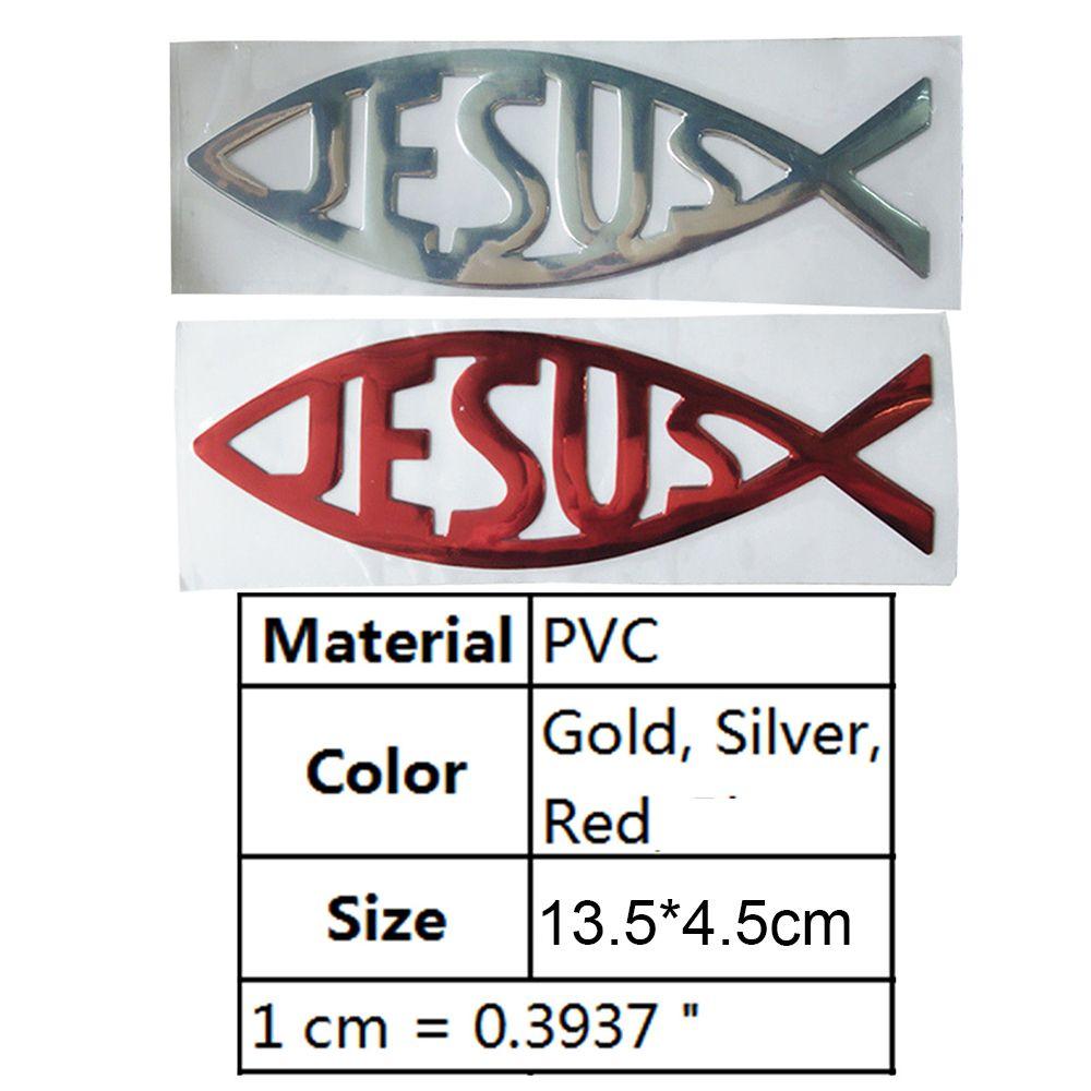 3D Emblem Badge Funny Car Sticker Vinyl Window Decal Jesus Fish Symbol Logo