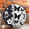 3D Schmetterling & Blumige Metall Wandkunst Aufkleber, Selbstklebende Wohnkultur Abnehmbare Peel & Stick Kunst für Zimmer