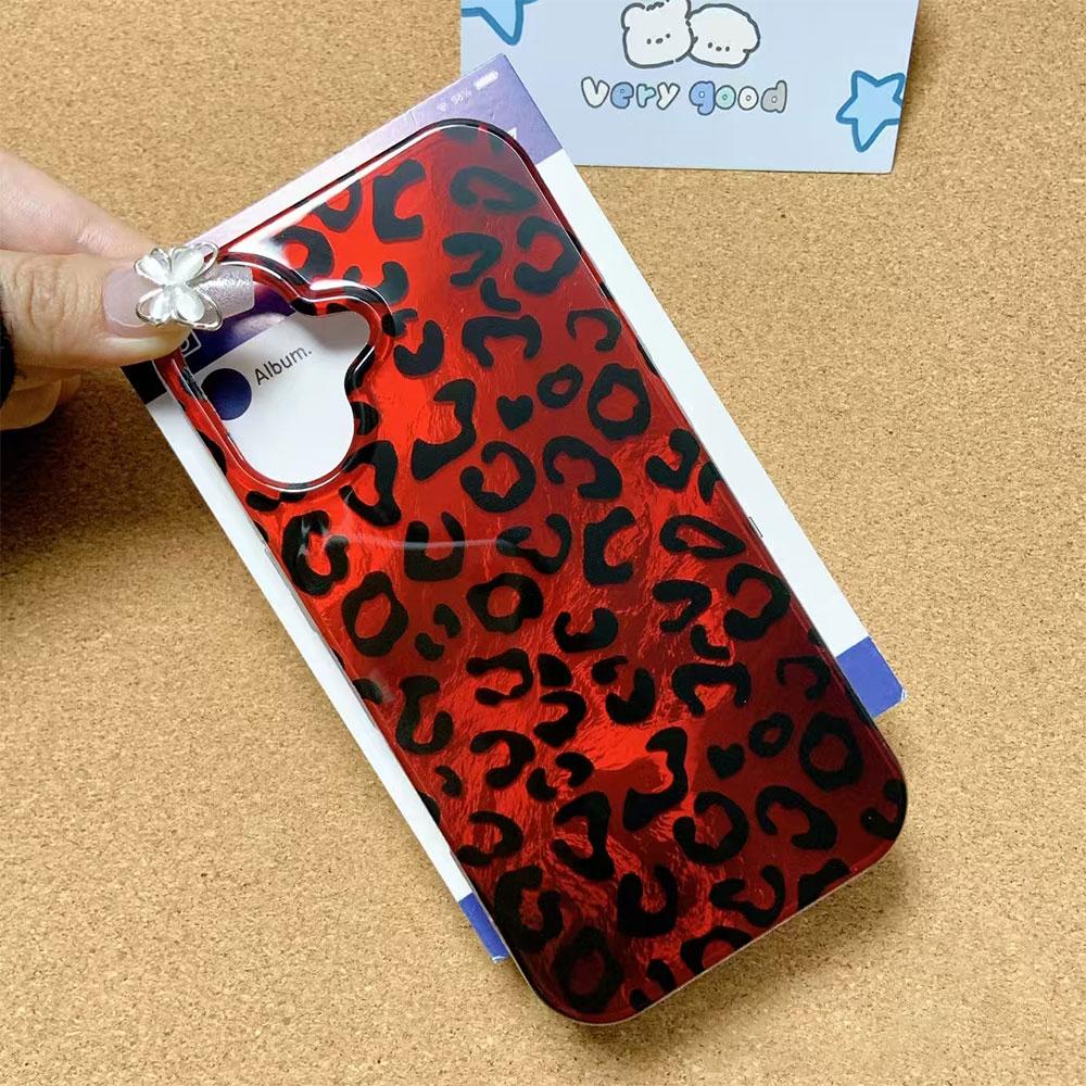 Coque de téléphone rétro rouge léopard texture vortex pour Xiaomi Redmi Note 14 13 12 11 11S 10 9 8 Pro 9C 13C 14C A5 A3 A4 A3X 9C A1