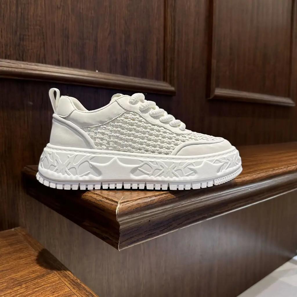 Mode Mode Veelzijdig Wit Heren Sportschoenen Platform Dikke Zool Casual Sneakers Ademend Lichtgewicht Hardloopschoenen Tennisschoenen