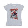 Damen/Damen Spider-Man Skizze Stadt Baumwoll-T-Shirt