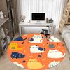 1 Stück Katzenmuster Büro Runder Teppich, Unter Bürostühlen Schlafzimmer Wohnzimmer Heimdekoration, Zimmer Deko