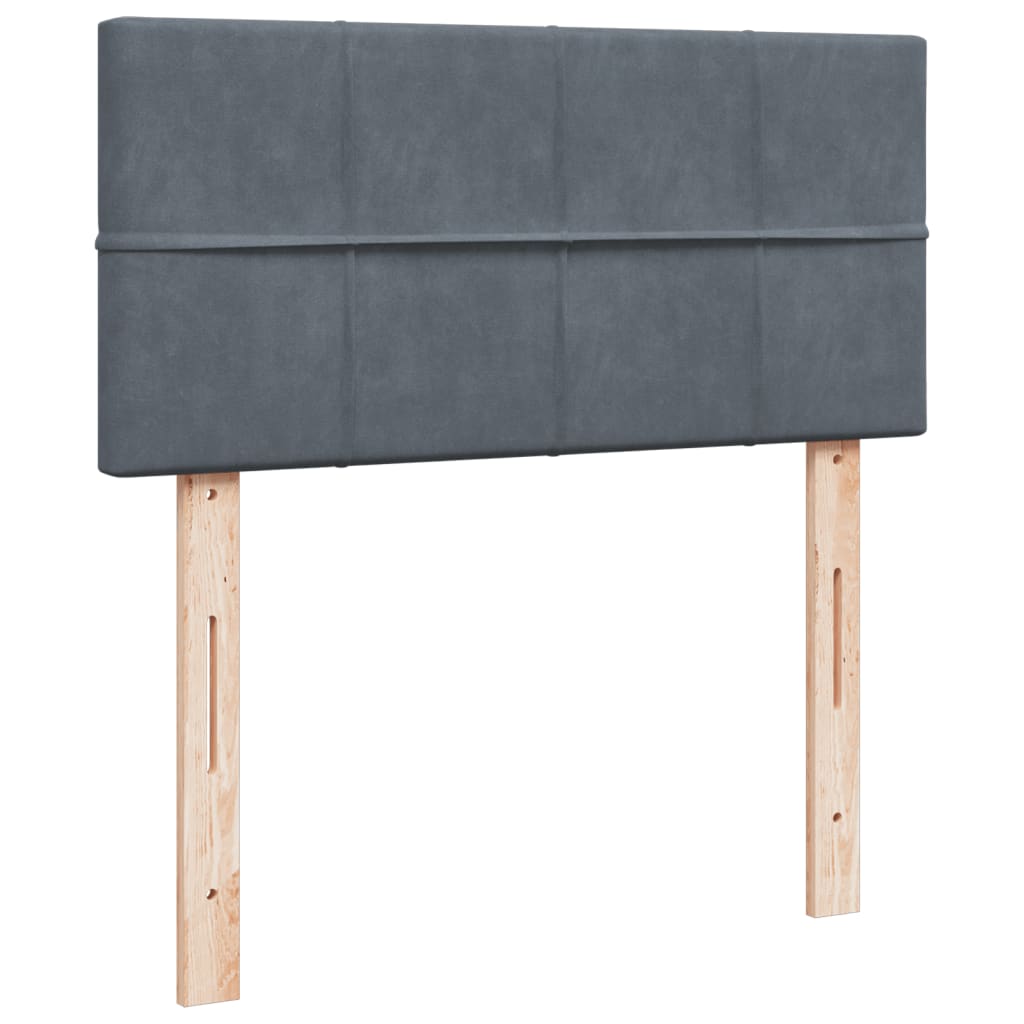 Vidaxl Continental Bed with Mattress, Dark Grey Velvet, 90X200 Cm