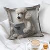 3D dierenkussenhoes met imitatieborduurwerk, hond en alpaca, met ritssluiting, sierkussenhoes voor thuis, landelijke stijl, bank, fauteuil of bed