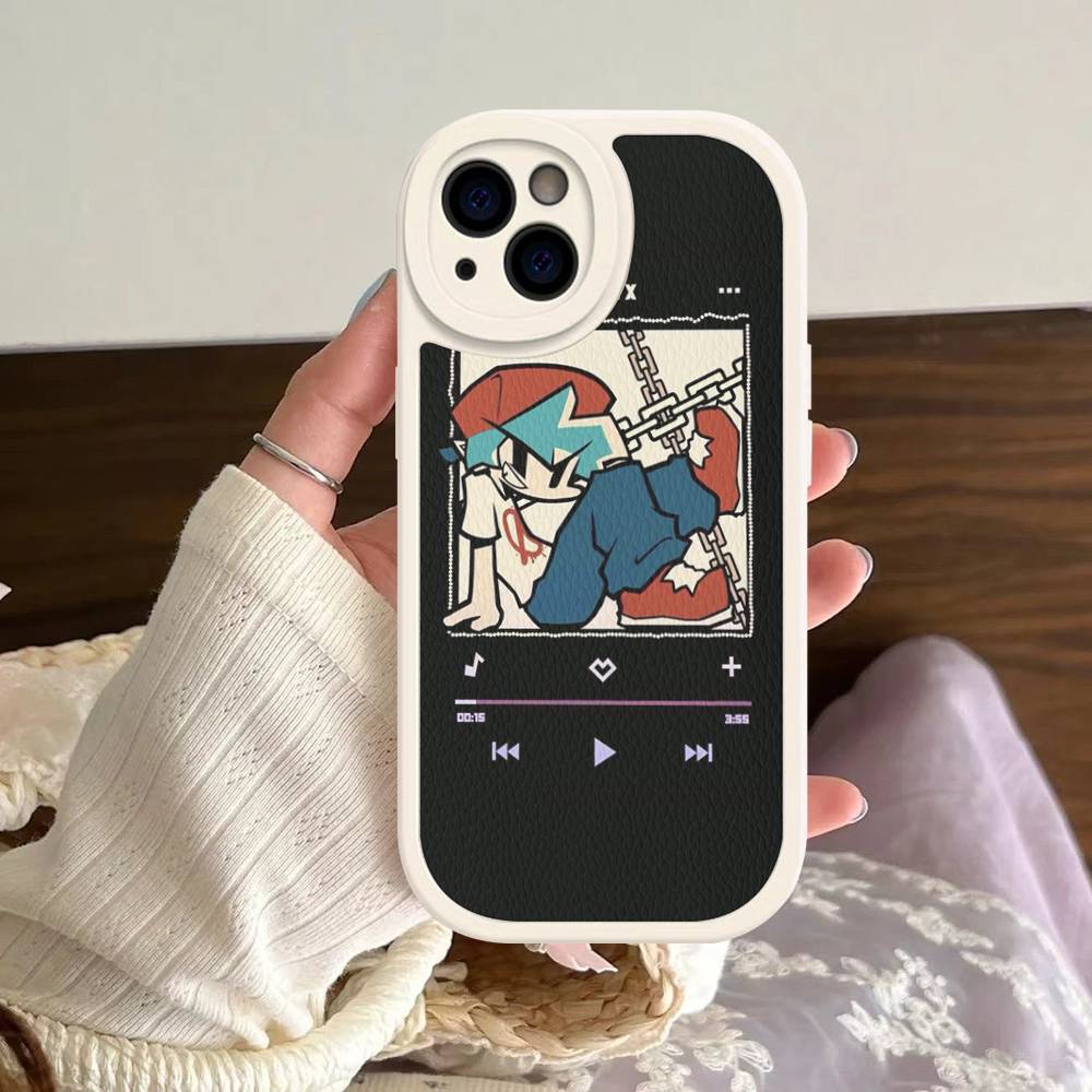 Music Game Friday Night Funkin Phone Case For IPhone 16 15 14 13 12 11 Pro Max Plus Soft Leather Cover