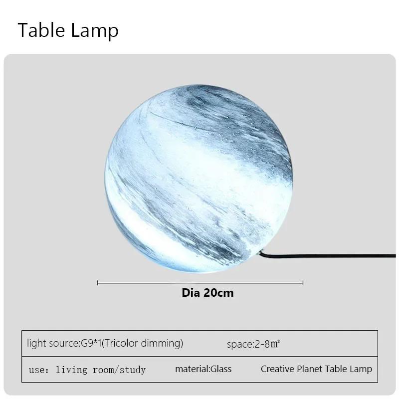 Planet Led Pendant Lamp Children Room Creative Chandelier Glass Ball Hanging Lights Boy Bedroom Space Reading Indoor Decor Light