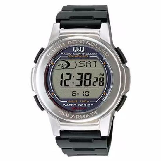 Citizen Digital Solar 10 ATM Water-Resistant Date Urethane Box Radio-Controlled Watch, Resistant, Display, Strap, Men's, Silver, MHS5-300/8901 (