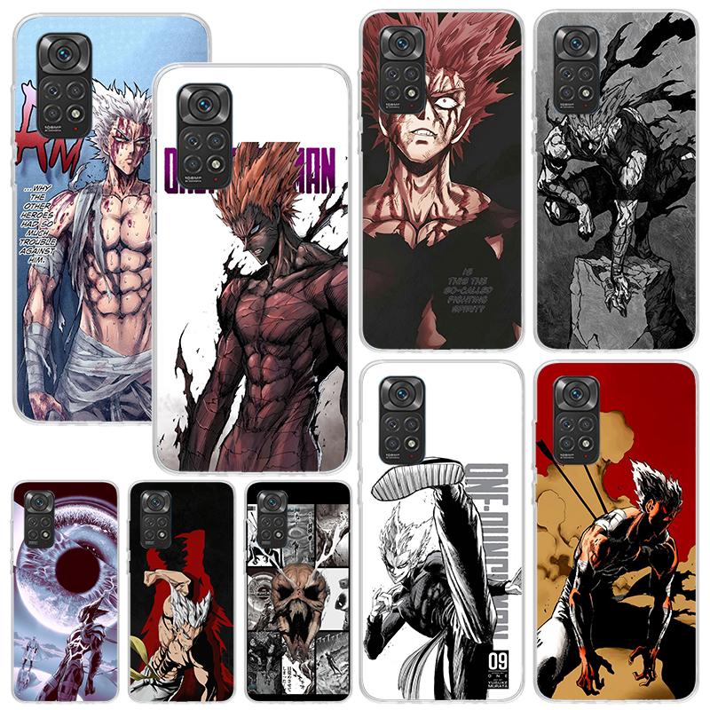 One P-Punch-Man Garou Phone Case For Xiaomi Redmi Note 15 13 14S 14 Pro Plus 12S 11S 10S 12 11E 10 11T Art Fundas Back Cover Red