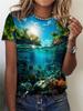 Summer Beautiful Scenery 3D Print T-shirts Women Streetwear Casual Fashion Y2k Short Sleeve T Shirt O-neck Tees Tops Clothing