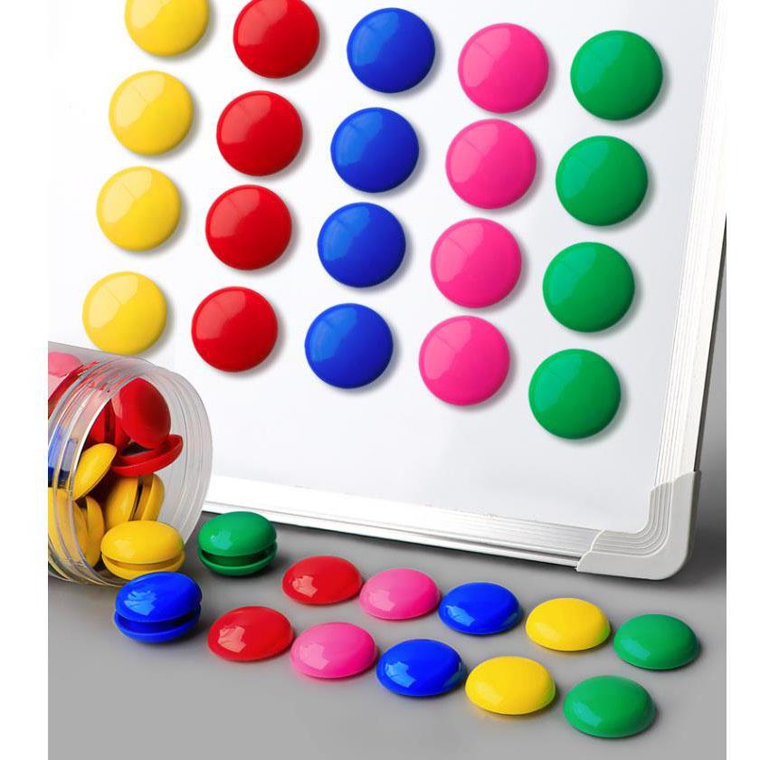 Colorful Round Magnets Strong Magnetic Push Pins for Whiteboard Blackboard Fridge, Heavy Duty Refrigerator Magnets Office Classroom Supplies