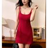 Damen Fixes Einteiler BH-Polster Neckholder Kleid Sommer Temperament Neu Taille Schlank Sexy Heißes Mädchen Kurzer Rock