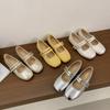 Modne damskie buty typu baleriny na płaskiej podeszwie z klamrą Mary Jane, nowość na wiosnę i lato 2025