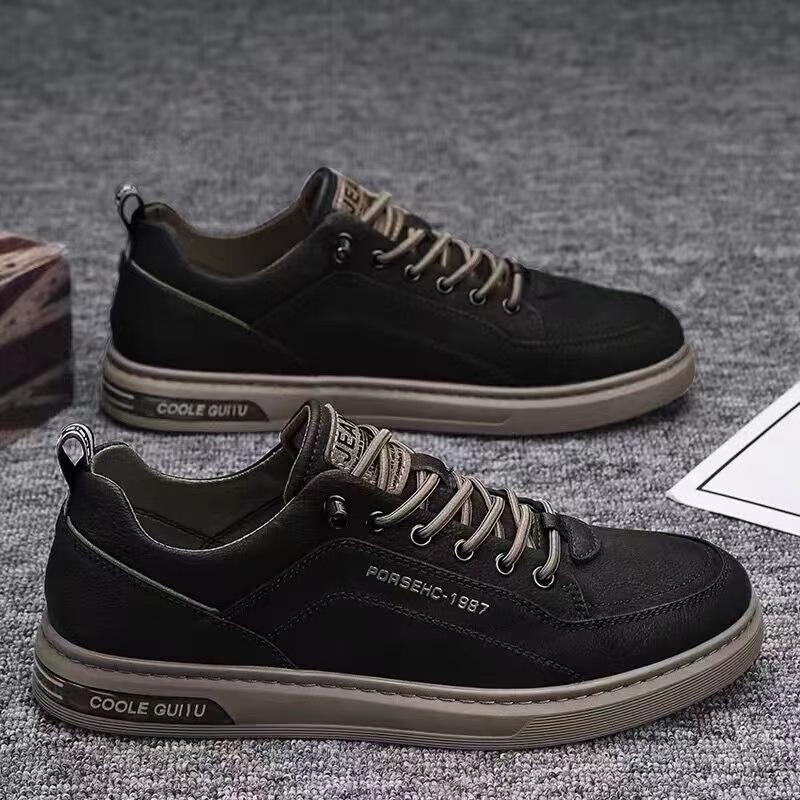 Men's Shoes New Summer Men's Casual Leather Shoes Korean Style Trendy Versatile Sports Trendy Shoes Men's Small White Board Shoes