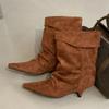 Γυναικείες Μποτίνια Vintage Μυτερό Toe Λεπτό Χαμηλό Τακούνι Παπούτσια Φθινόπωρο Χειμώνας Κοντά Μποτάκια