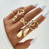Übertriebene Persönlichkeit Goldene Lavalinie Unregelmäßige Wassertropfen Glatte Oberfläche Ring Set