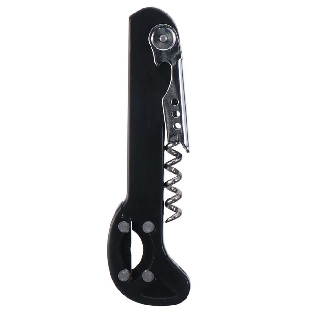 2 Pcs Black Multifunctional Red Wine Bottle Opener Three In One 5.7 Inches Red Wine Bottle Opener Stainless Steel Bottle Opener