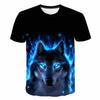 Kids Boys T-shirt Baby Short Sleeve Animal Wolf Tops Children Summer Print 3D Sweatshirt 1-14 Years Boy Girl Cool Wolf T Shirts